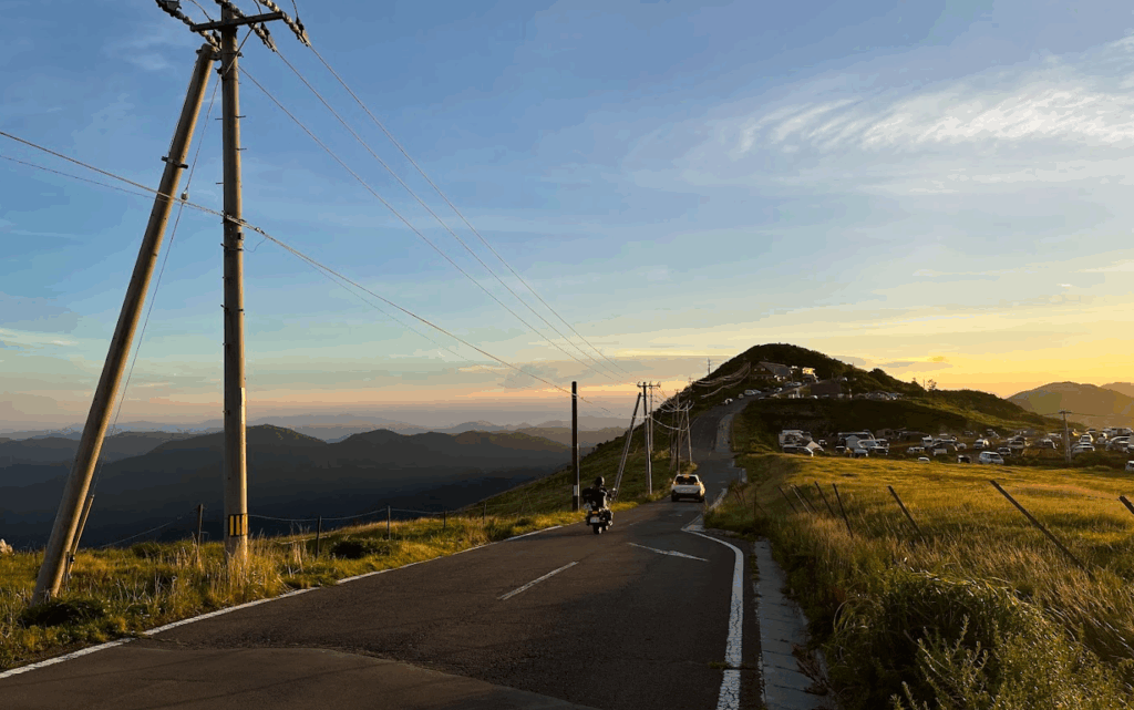 四国カルスト キャンプ 夕日